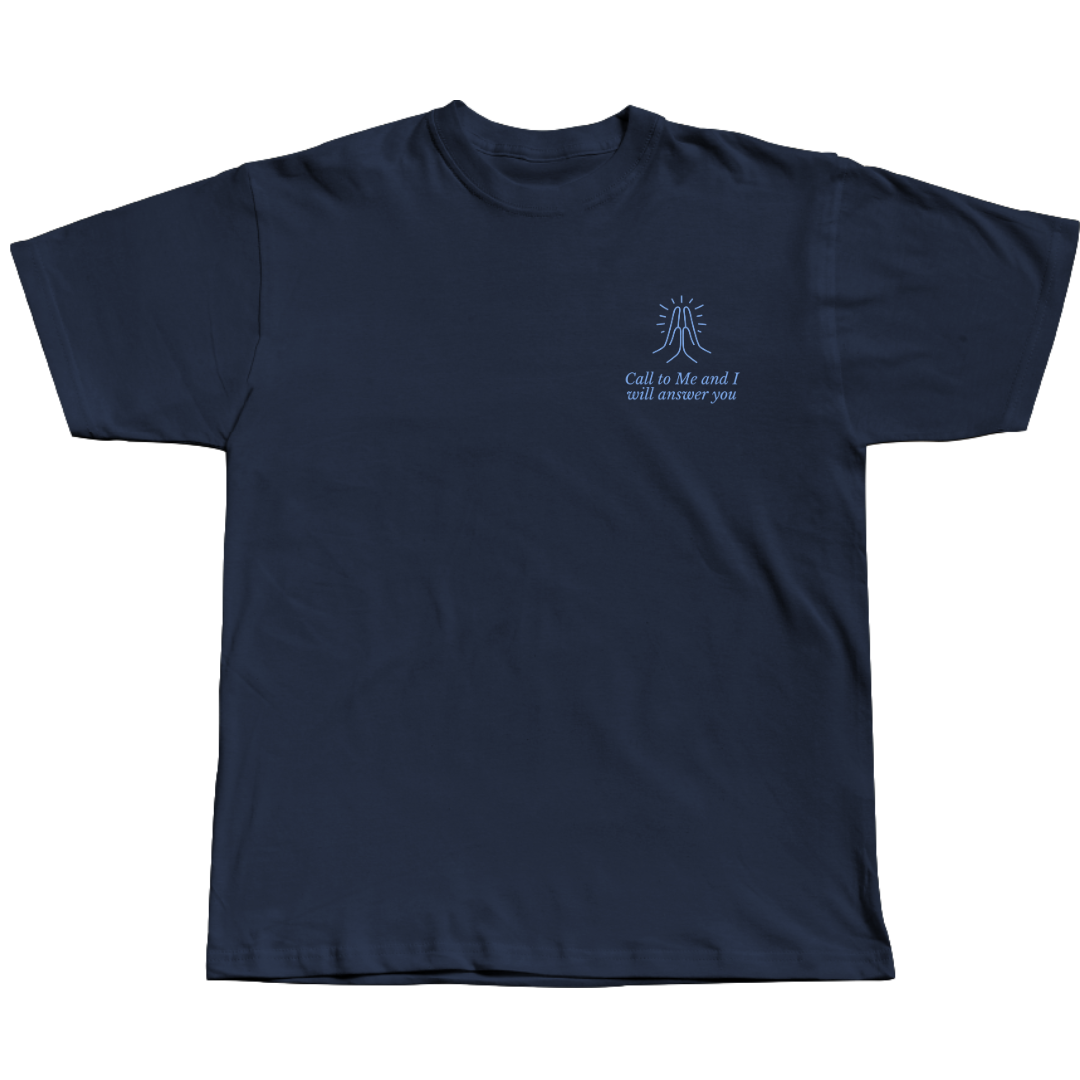 Call To Me Navy TEE