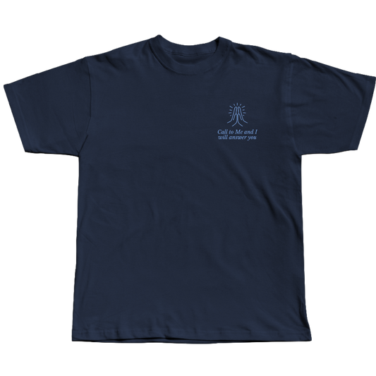 Call To Me Navy TEE